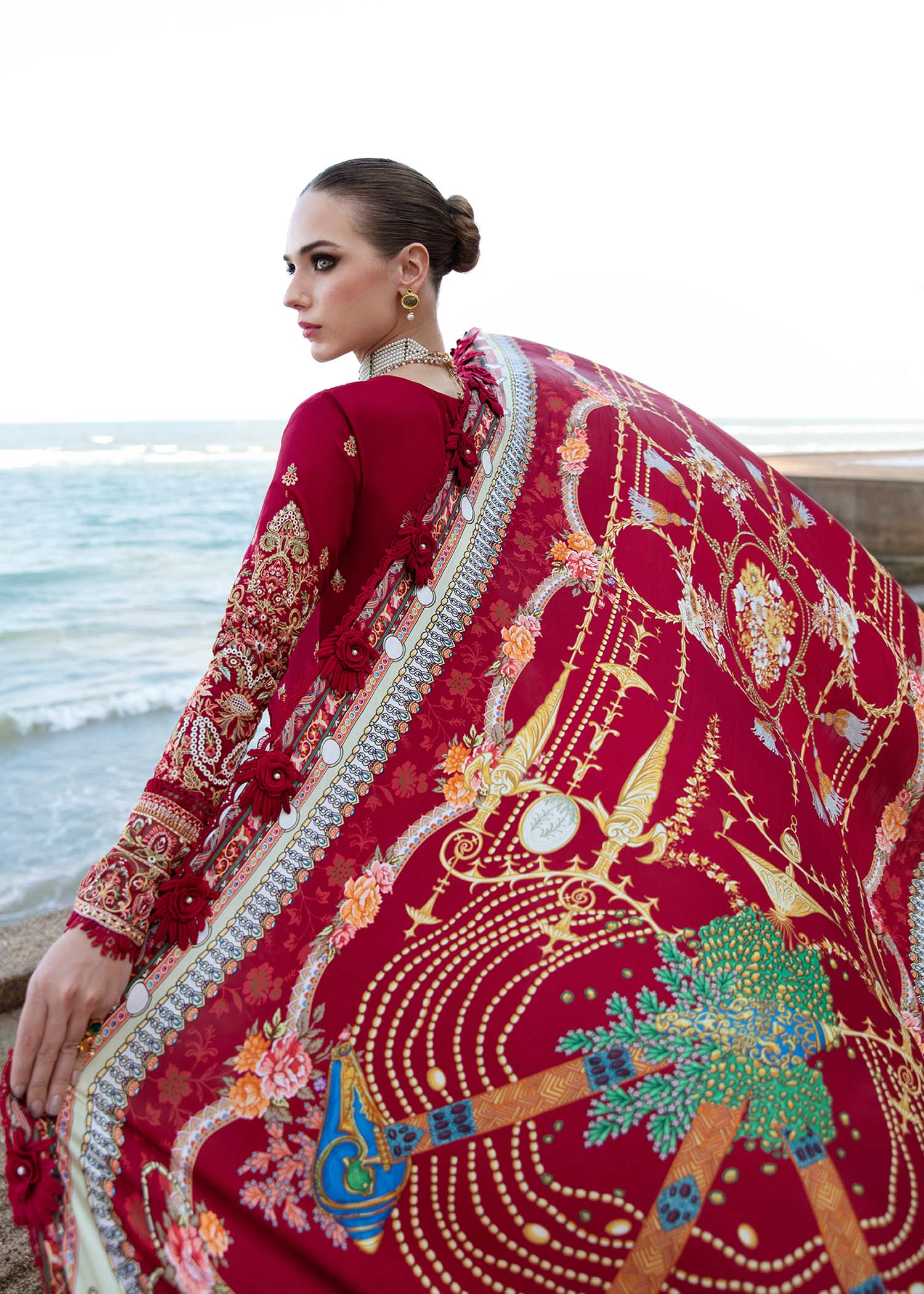 Kanwal Malik | Sareen Luxury Lawn 24 | Rose - House Of Anaya
