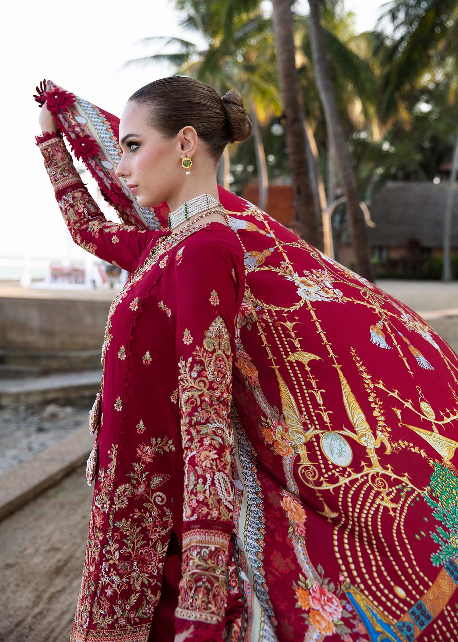Kanwal Malik | Sareen Luxury Lawn 24 | Rose - House Of Anaya