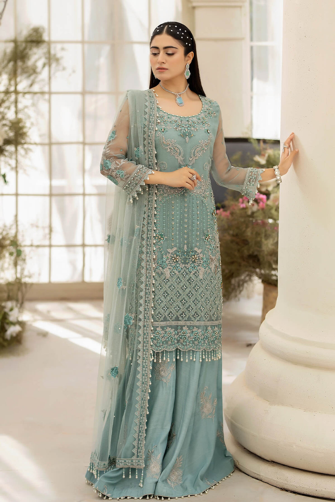 Raeesa Premium | Dehleez Formals | DL-1013 Caribbean Coast - House Of Anaya