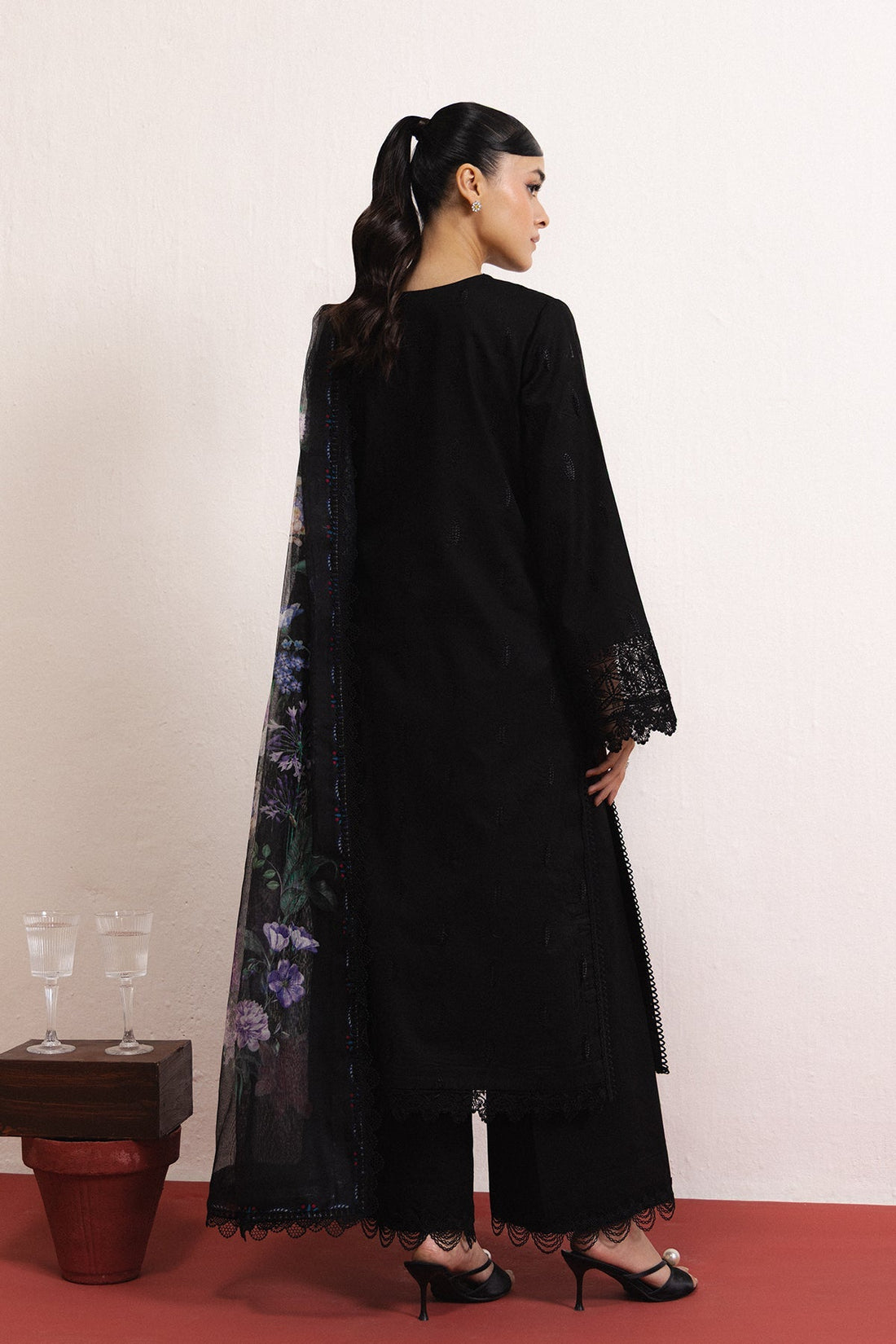 Model wearing Afrozeh Brume shirt & trouser set